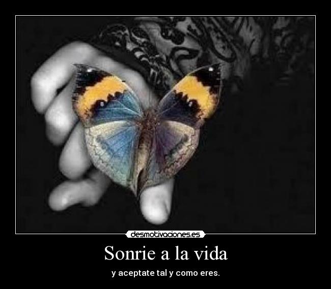 Sonrie a la vida - y aceptate tal y como eres.