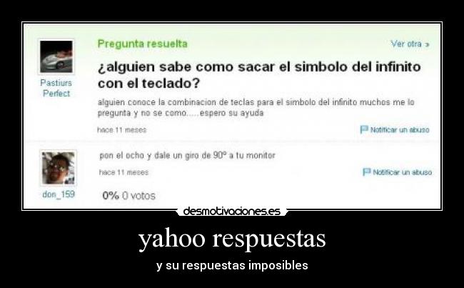 yahoo respuestas - y su respuestas imposibles