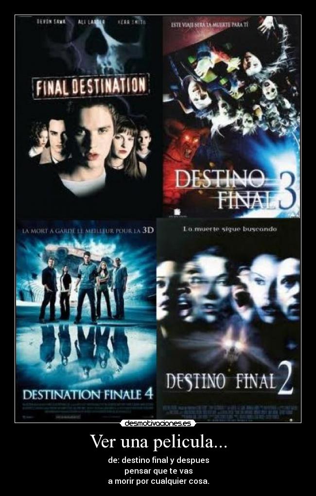 carteles ver una pelicula miedo desmotivaciones