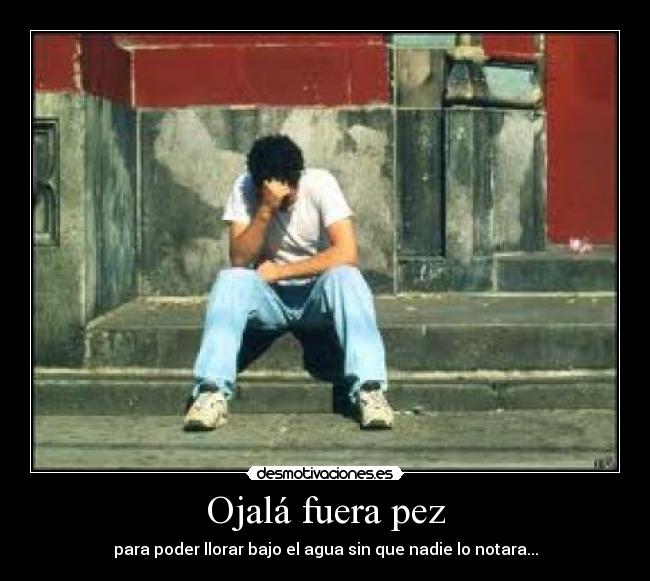 Ojalá fuera pez - para poder llorar bajo el agua sin que nadie lo notara...