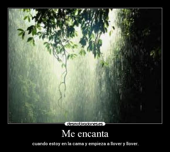 Me encanta - cuando estoy en la cama y empieza a llover y llover.
