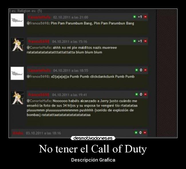 No tener el Call of Duty - Descripción Grafica