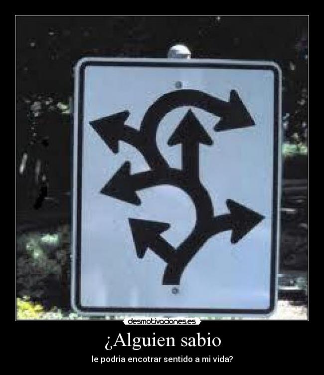 ¿Alguien sabio - le podria encotrar sentido a mi vida?