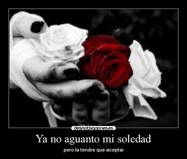 Ya no aguanto mi soledad - pero la tendre que aceptar