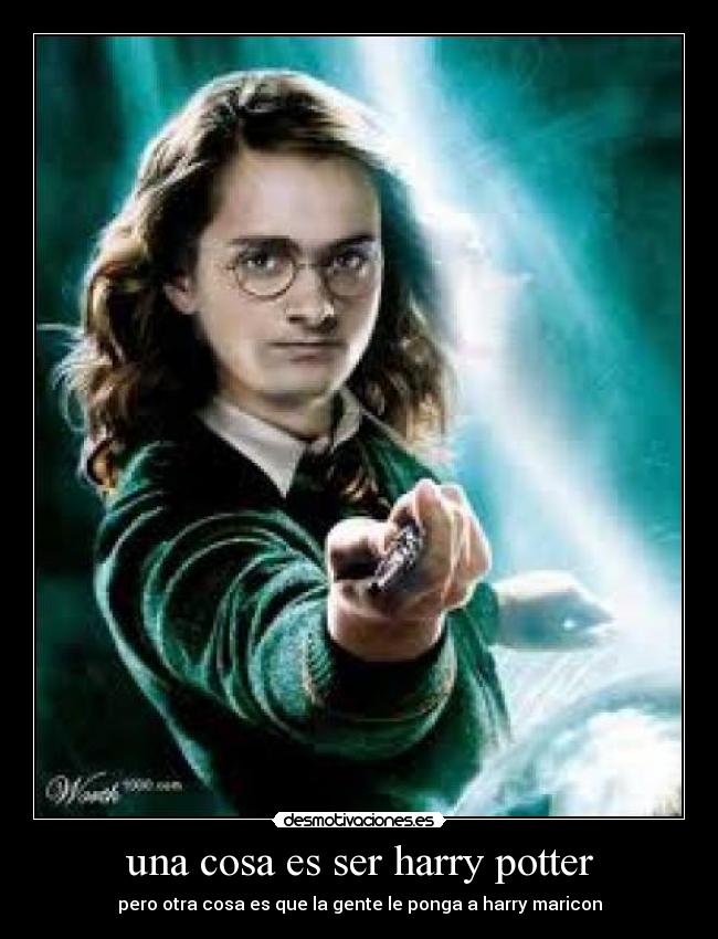 una cosa es ser harry potter - pero otra cosa es que la gente le ponga a harry maricon