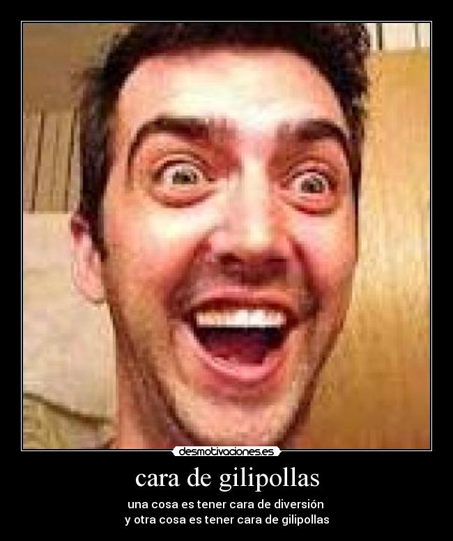 cara de gilipollas - una cosa es tener cara de diversión
y otra cosa es tener cara de gilipollas