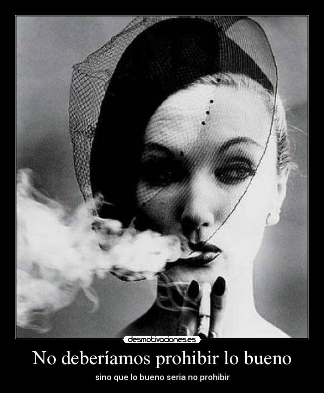 No deberíamos prohibir lo bueno - sino que lo bueno seria no prohibir