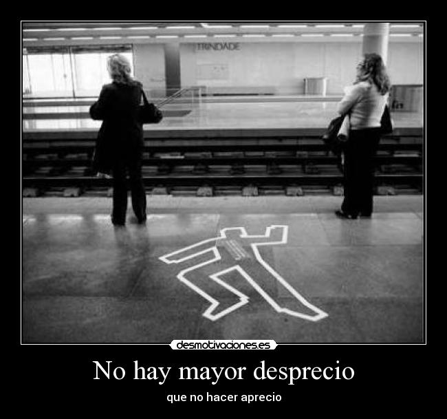 No hay mayor desprecio - que no hacer aprecio