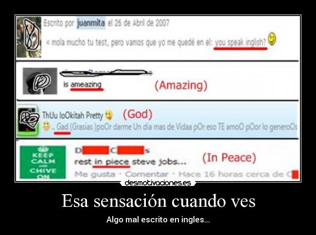 Esa sensación cuando ves - Algo mal escrito en ingles...