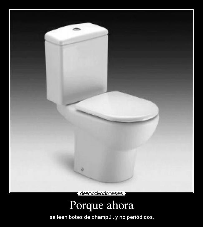 Porque ahora - se leen botes de champú , y no periódicos.