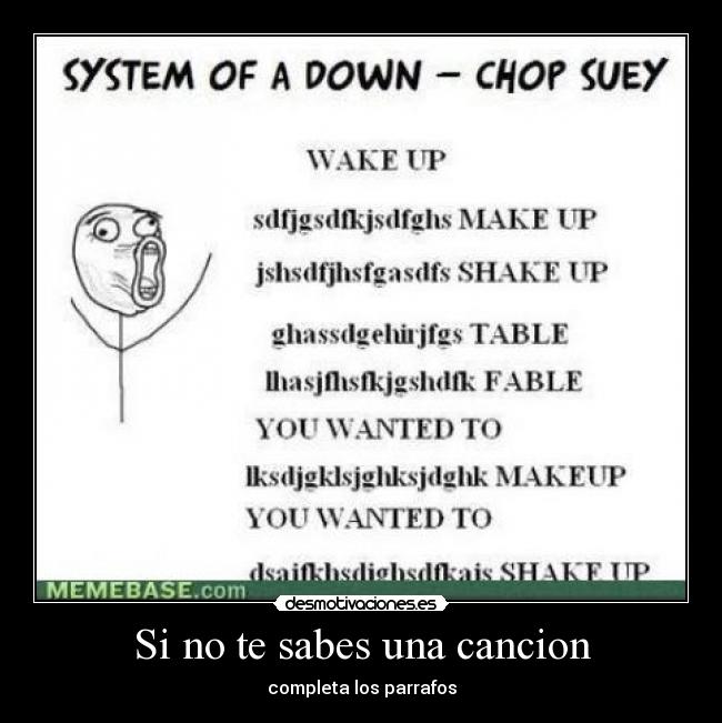 Si no te sabes una cancion - completa los parrafos
