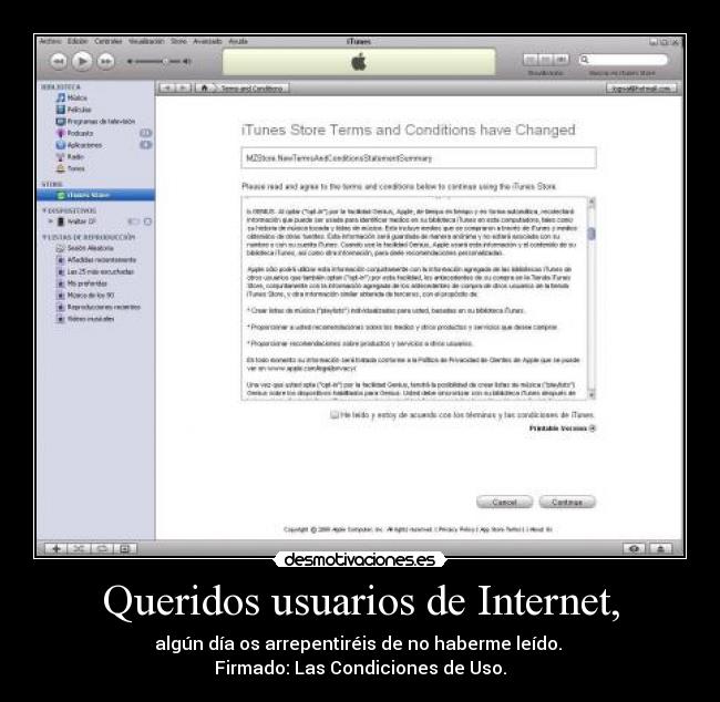 Queridos usuarios de Internet, -