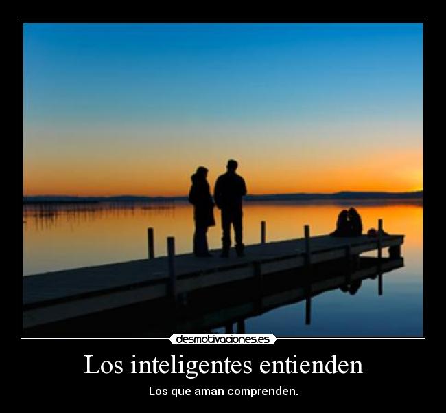Los inteligentes entienden - Los que aman comprenden.