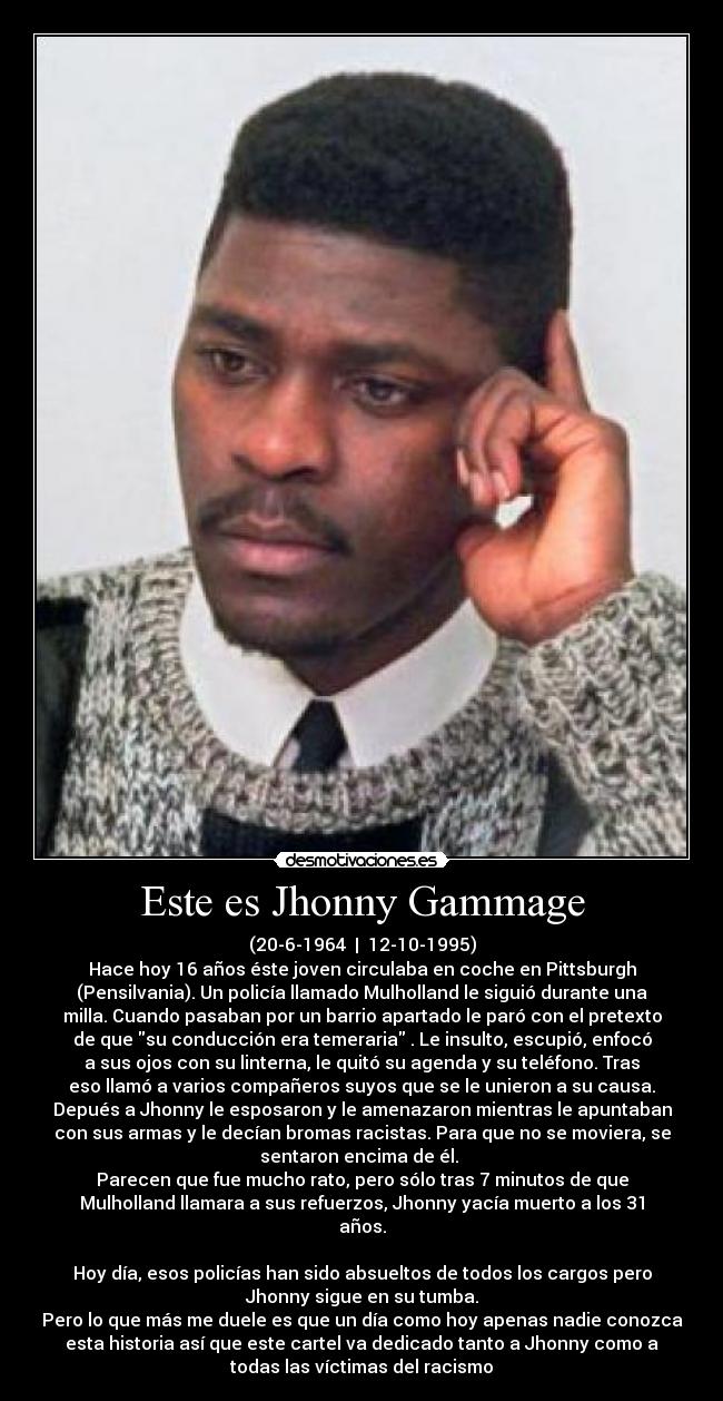 carteles jhonny gammage muerto manos racistas vestidos azul desmotivaciones