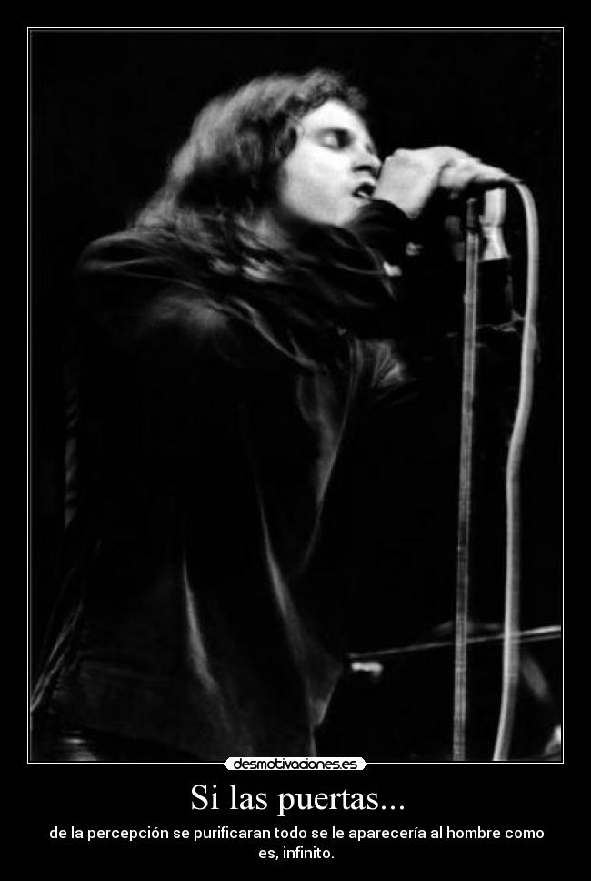 Si las puertas... - de la percepción se purificaran todo se le aparecería al hombre como es, infinito.