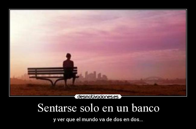 Sentarse solo en un banco - 