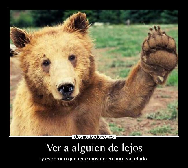 Ver a alguien de lejos - y esperar a que este mas cerca para saludarlo