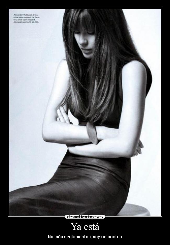 Ya está - No más sentimientos, soy un cactus.