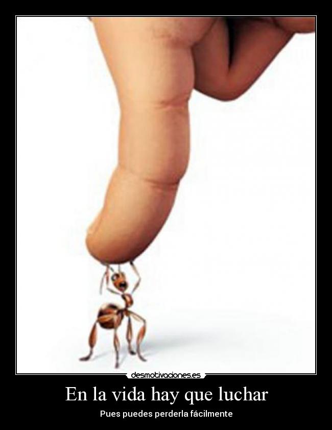 En la vida hay que luchar - Pues puedes perderla fácilmente