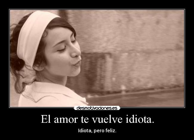 El amor te vuelve idiota. - Idiota, pero feliz.