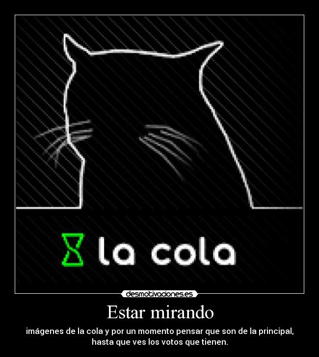 Estar mirando - imágenes de la cola y por un momento pensar que son de la principal,
hasta que ves los votos que tienen.