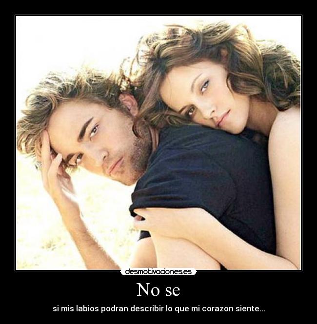 No se - si mis labios podran describir lo que mi corazon siente...