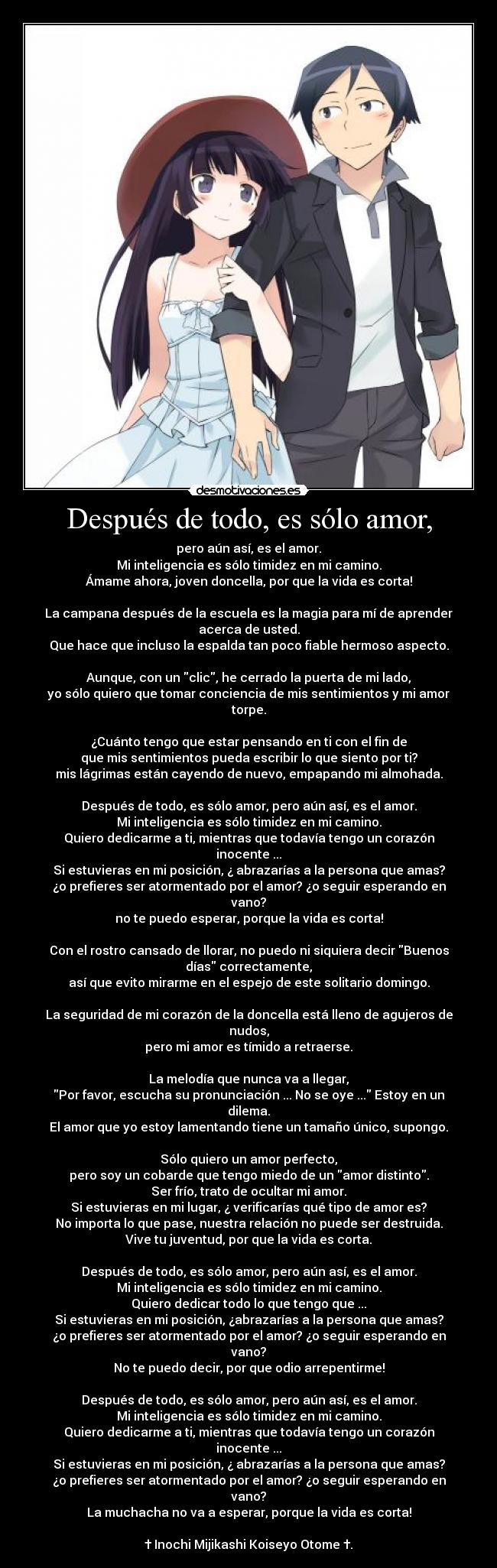 carteles amor ore imouto konna kawaii wake nai kuroneko raptorhunters inochi mijikashi koiseyo otome desmotivaciones