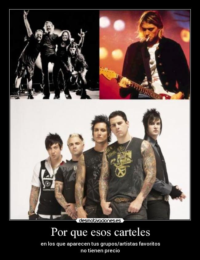 carteles kurt metallica a7x desmotivaciones