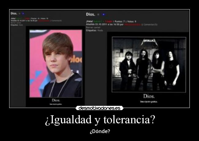 ¿Igualdad y tolerancia? - ¿Dónde?