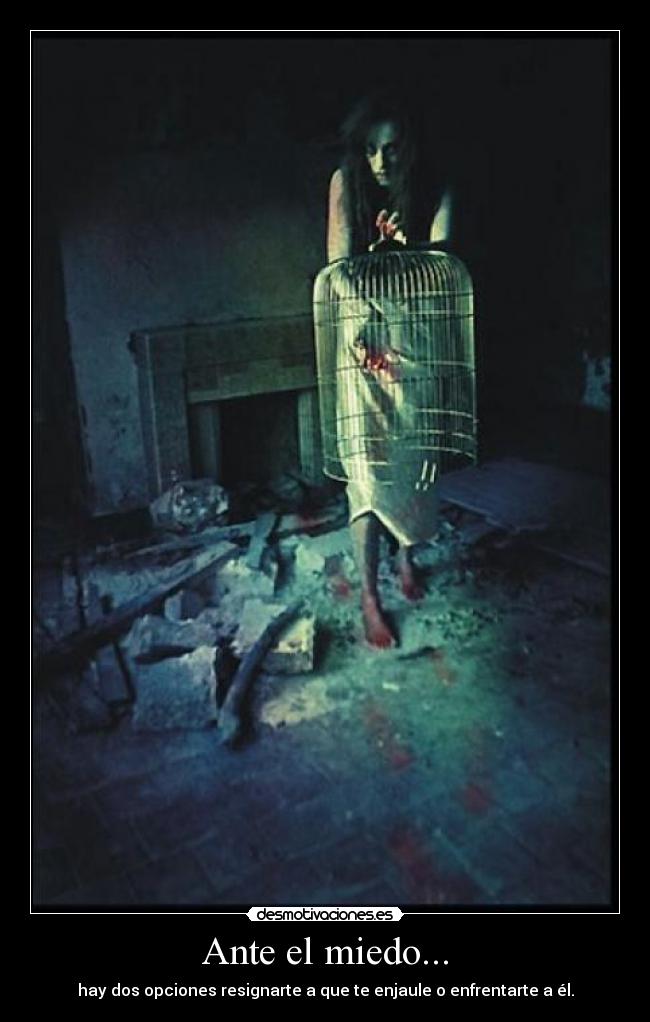 Ante el miedo... - hay dos opciones resignarte a que te enjaule o enfrentarte a él.