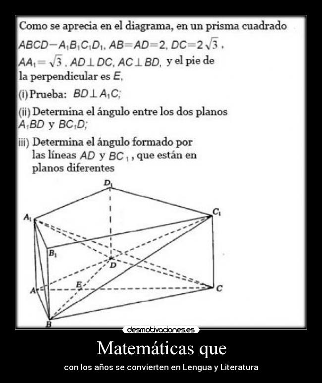 Matemáticas que - con los años se convierten en Lengua y Literatura