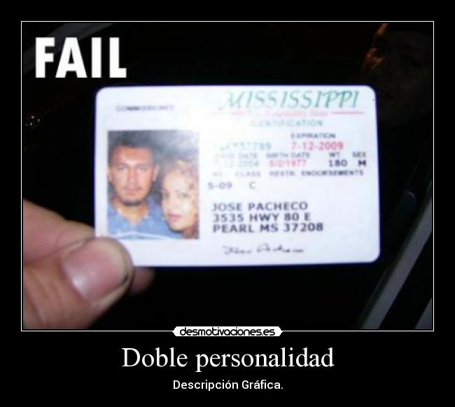 Doble personalidad - Descripción Gráfica.