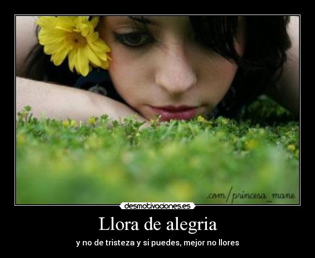 Llora de alegria -