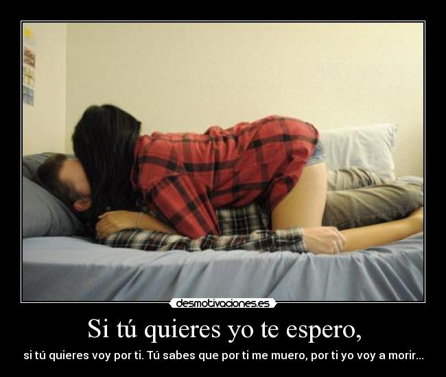 Si tú quieres yo te espero, - si tú quieres voy por ti. Tú sabes que por ti me muero, por ti yo voy a morir...