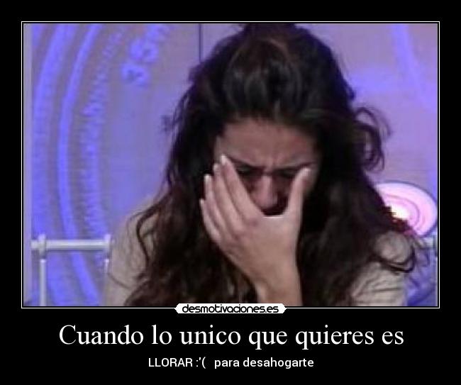 Cuando lo unico que quieres es - LLORAR :( para desahogarte