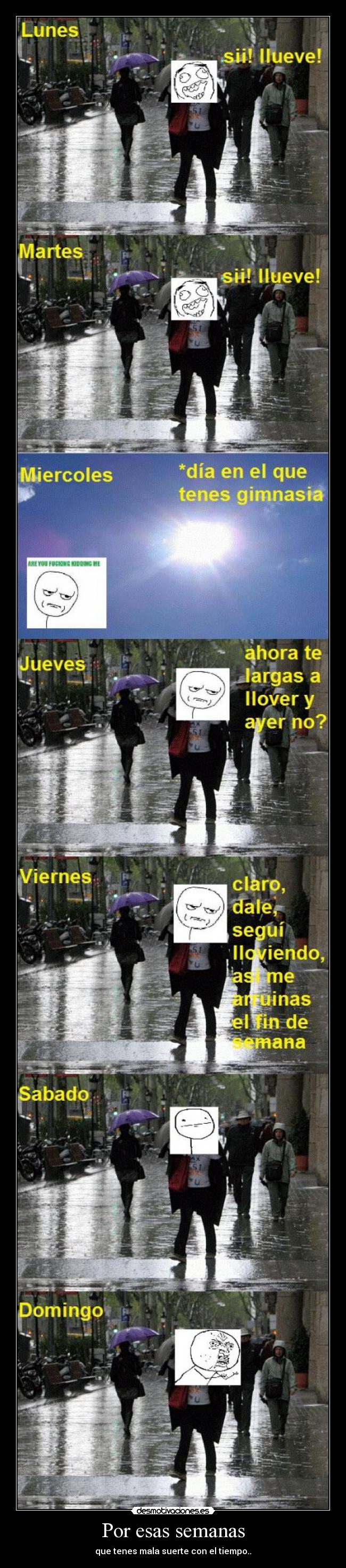 Por esas semanas - que tenes mala suerte con el tiempo..