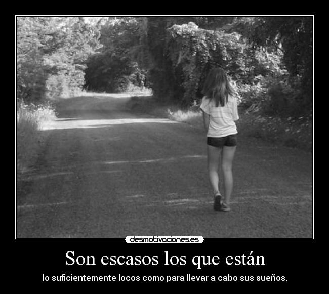 Son escasos los que están - lo suficientemente locos como para llevar a cabo sus sueños.