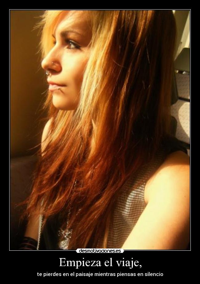 Empieza el viaje, - te pierdes en el paisaje mientras piensas en silencio