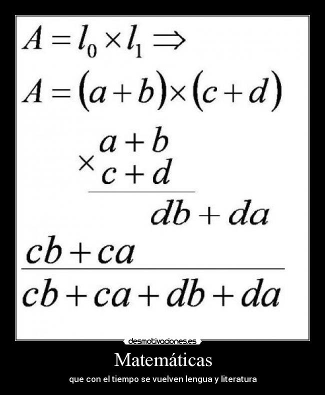 Matemáticas - que con el tiempo se vuelven lengua y literatura