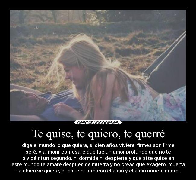 Te quise, te quiero, te querré -