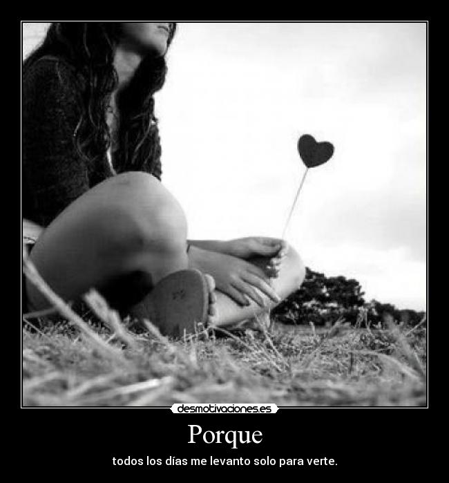 Porque - todos los días me levanto solo para verte.