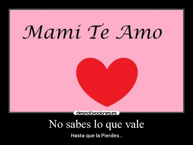 No sabes lo que vale -