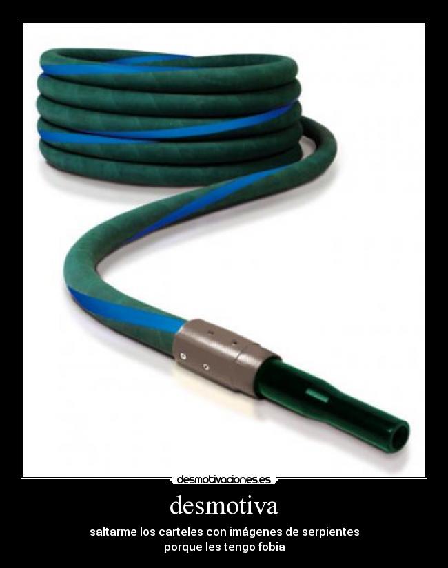 desmotiva - saltarme los carteles con imágenes de serpientes
porque les tengo fobia