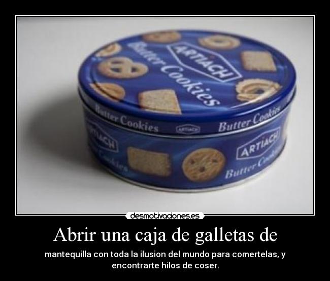Abrir una caja de galletas de -