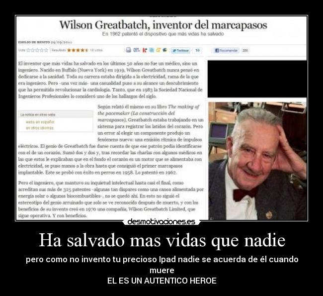 Ha salvado mas vidas que nadie - 