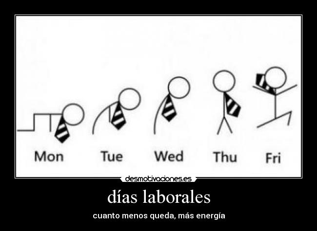 días laborales - cuanto menos queda, más energía