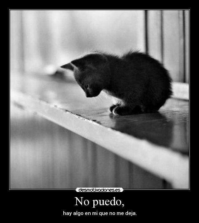 No puedo, - hay algo en mi que no me deja.