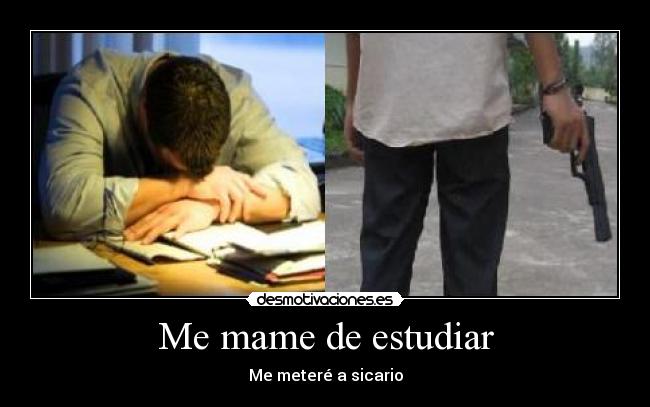 carteles estudiar cansado estudiar sicario desmotivaciones