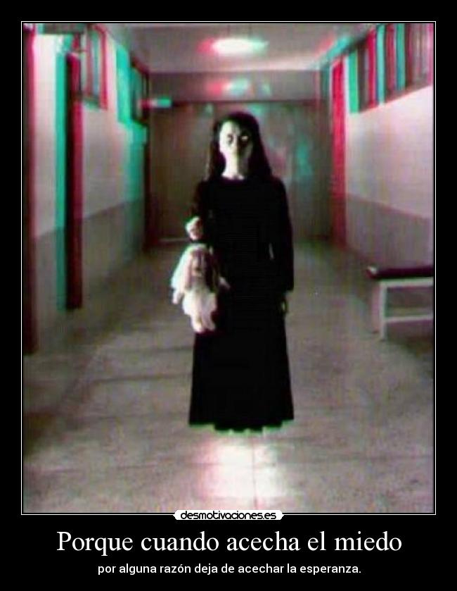 Porque cuando acecha el miedo - por alguna razón deja de acechar la esperanza.