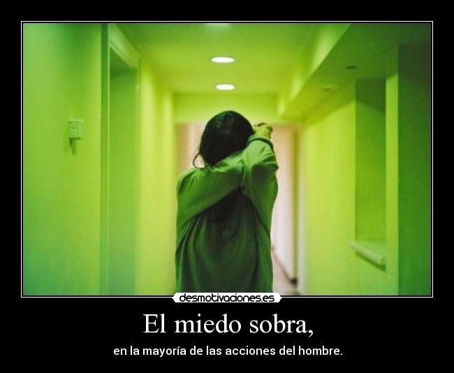El miedo sobra, -